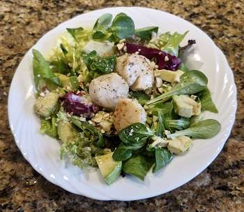 Gourmetsalat mit Jakobsmuscheln